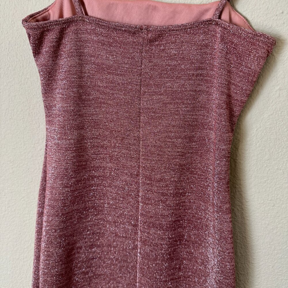 BLUE BLUSH Los Angeles Rose Gold Blush Pink Sparkle Mini Dress Size Small - Picture 5 of 7